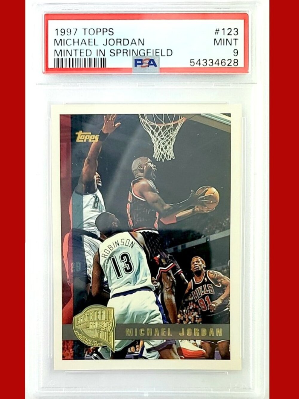 1997-1998 TOPPS PSA 9 Michael Jordan Gold Minted in Springfield 123 HOF